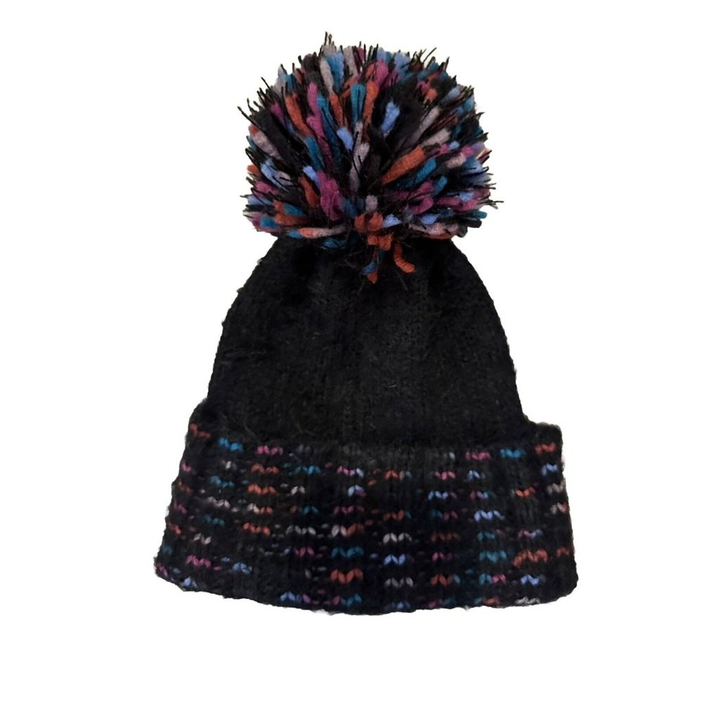 Echo Women's Confetti Space Dye Ski Hat Sz OS with Pom Black Acrylic Beanie